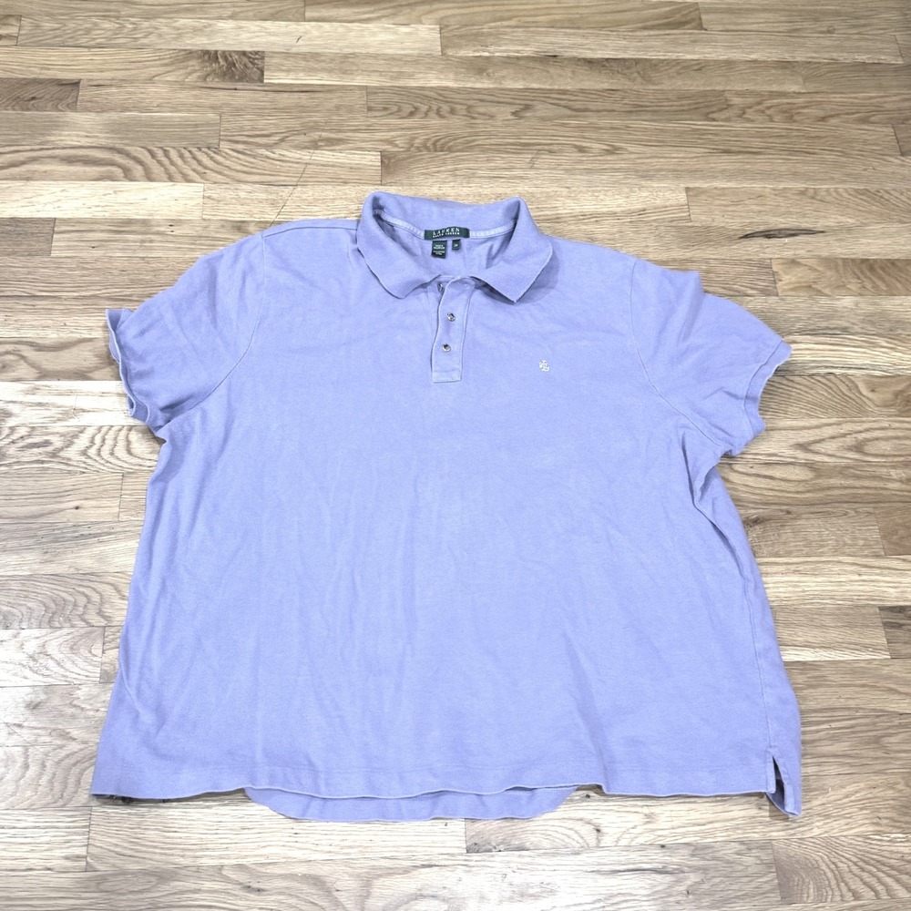 Lauren Ralph Lauren 3X Purple Short Sleeve Cotton Pique Polo Shirt Logo